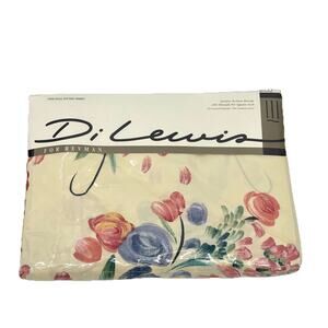 Di Lewis VTG 1991 Watercolor Floral Full Fitted Sheet Percale Country Cottage